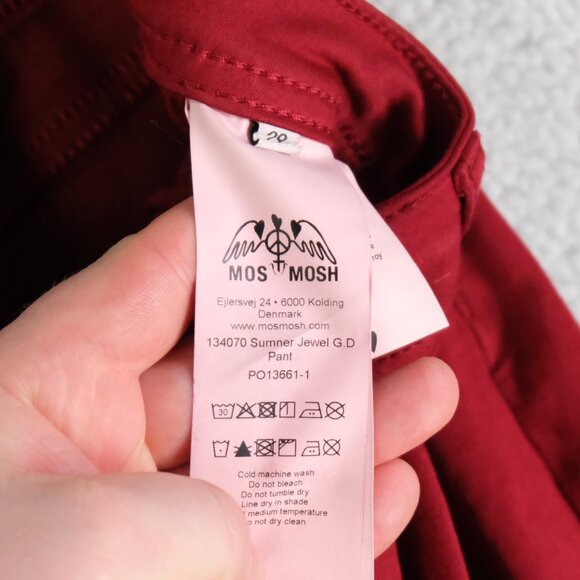 Mos Mosh Jeans Womens 29 Red Summer Jewel Gd Pant Tapered Lightweight - Picture 9 of 12